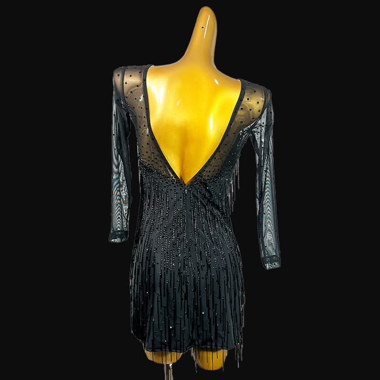 Syl Latin dress with , beaded fringe