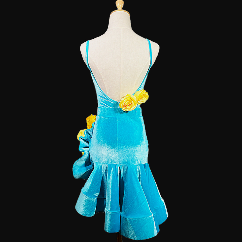 Syl  Latin dress with , flower appliques