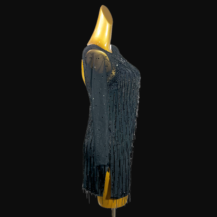 Syl Latin dress with , beaded fringe