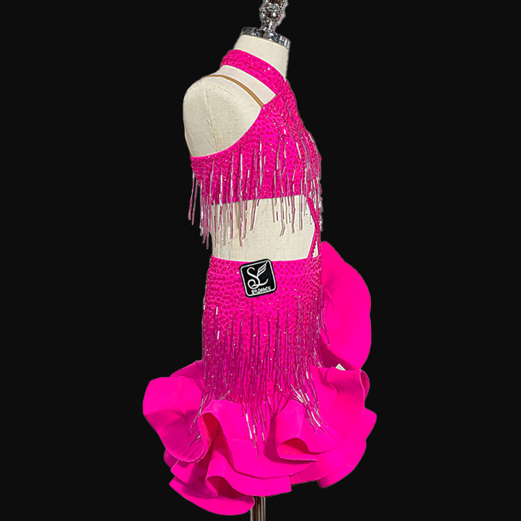 Syl Latin dress with ,  beaded fringe