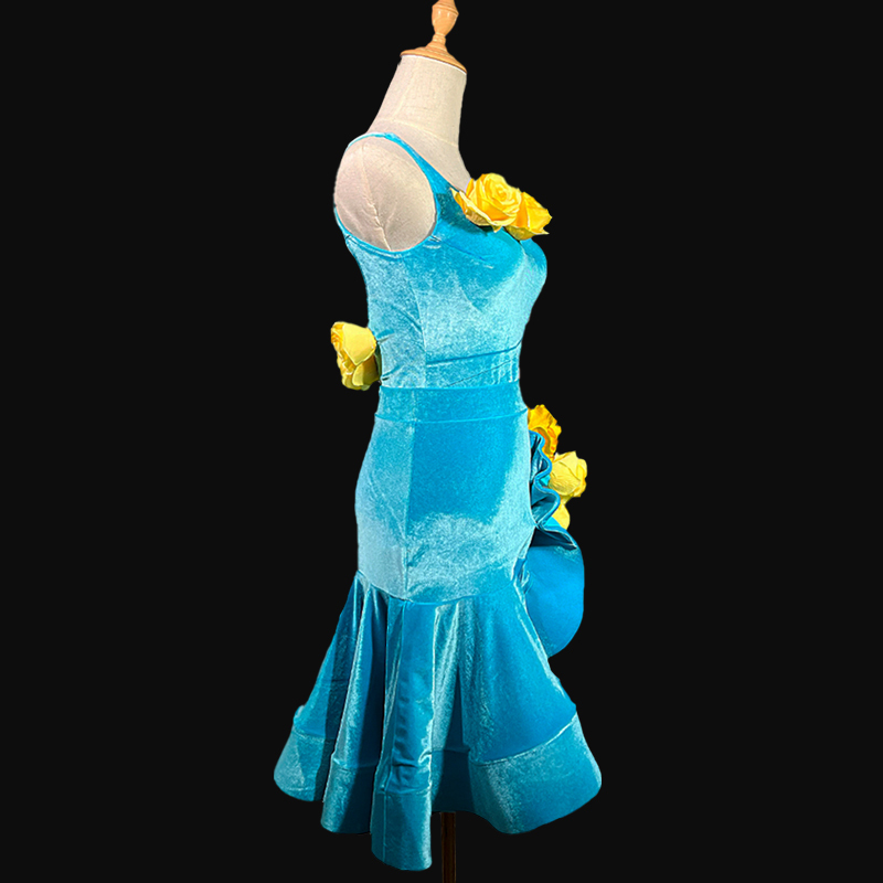 Syl  Latin dress with , flower appliques