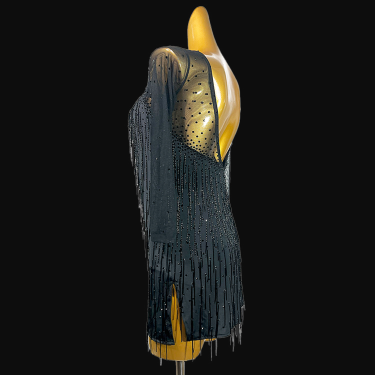 Syl Latin dress with , beaded fringe