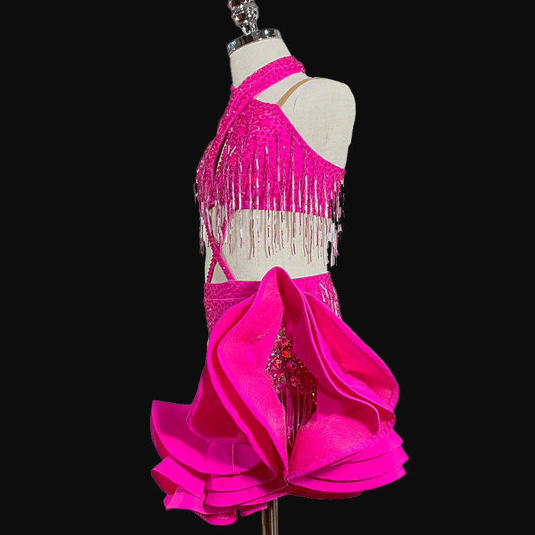 Syl Latin dress with ,  beaded fringe