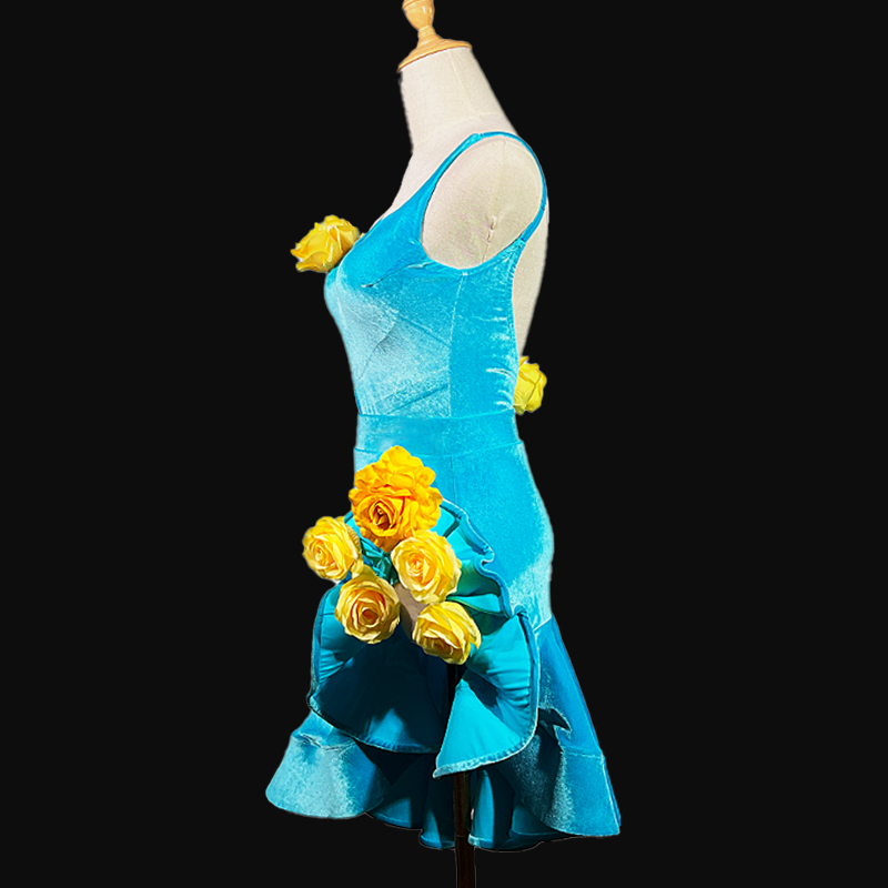 Syl  Latin dress with , flower appliques