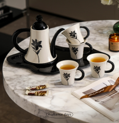 Porcelain Coffee Cup and Saucer Set -1