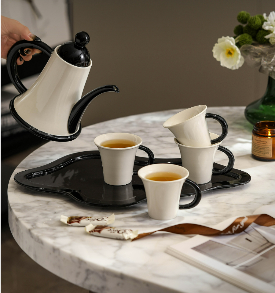 Porcelain Coffee Cup and Saucer Set -1