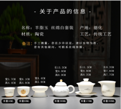 Fine White Porcelain Chinese Tea Set--1