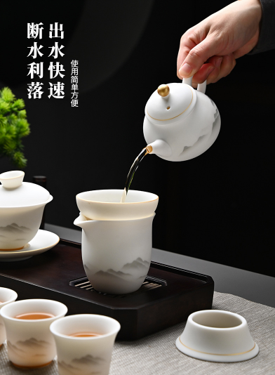 Fine White Porcelain Chinese Tea Set--2
