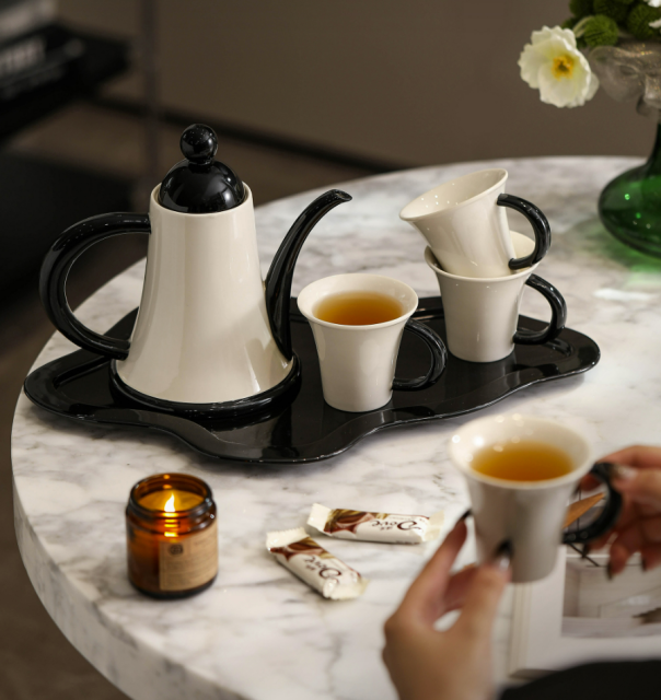 Porcelain Coffee Cup and Saucer Set -1