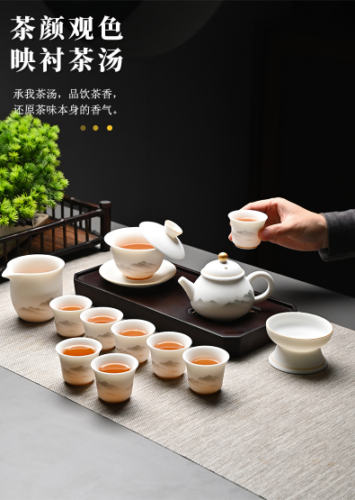 Fine White Porcelain Chinese Tea Set--2