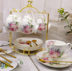 Porcelain Coffee Cup and Saucer Set -4