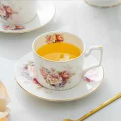 Porcelain Coffee Cup and Saucer Set -4
