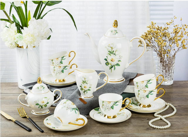 Porcelain Coffee Cup and Saucer Set -3