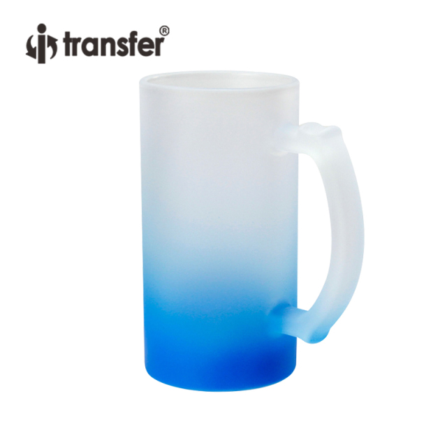 16oz Color Gradient Frosted Glass Water Bottle