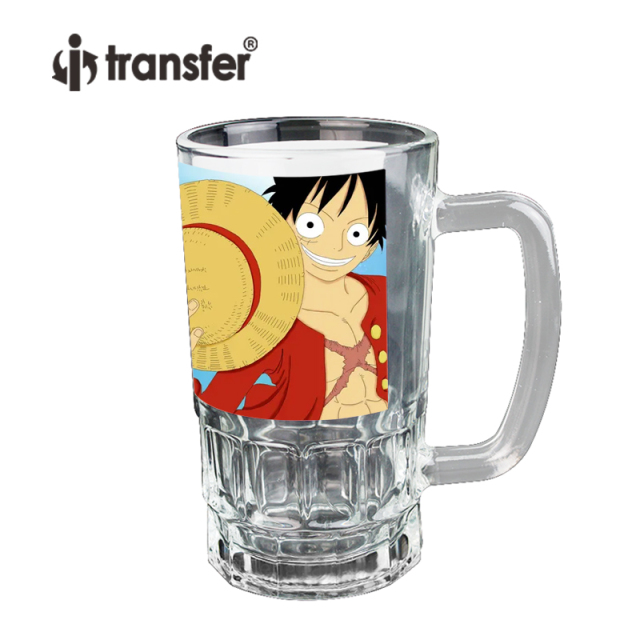 20oz Glass Beer Mug with White Patch
