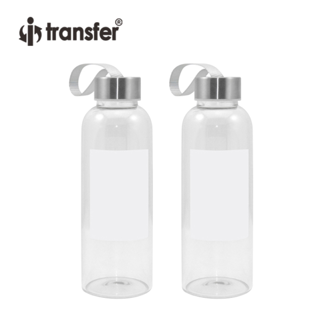 420ml Sublimation Glass Bottle with White Square Patch