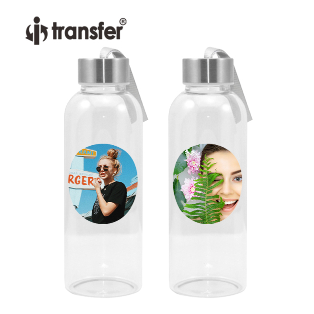 420ml Sublimation Glass Bottle with White Oval Patch