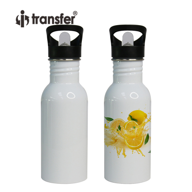 600ml Stainless Steel Water Bottle With Straw Top