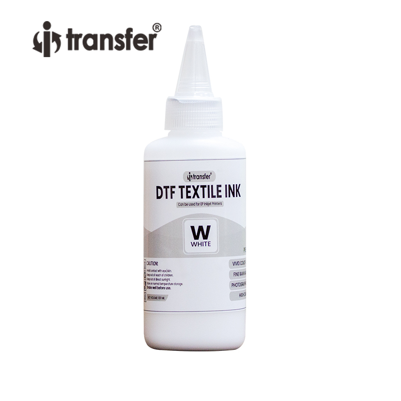 Tinta 100ml à base de água branca para impressão em tela têxtil Dtf Pet Tinta PET Tinta branca DTF Film Transfer DTF