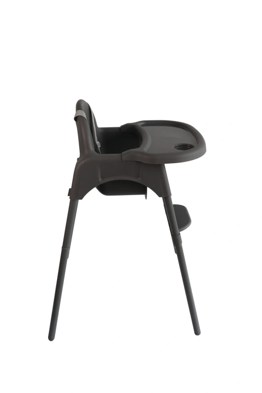 Yalion®High Chair Baby Chair with Tray Height Adjustable Adjustable Foot Pedals Suitable for ages 0-3 children Black