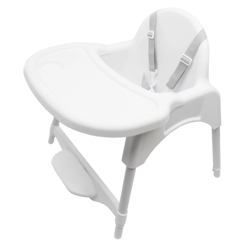 Yalion®High Chair Baby Chair with Tray Height Adjustable Adjustable Foot Pedals Suitable for ages 0-3 children White