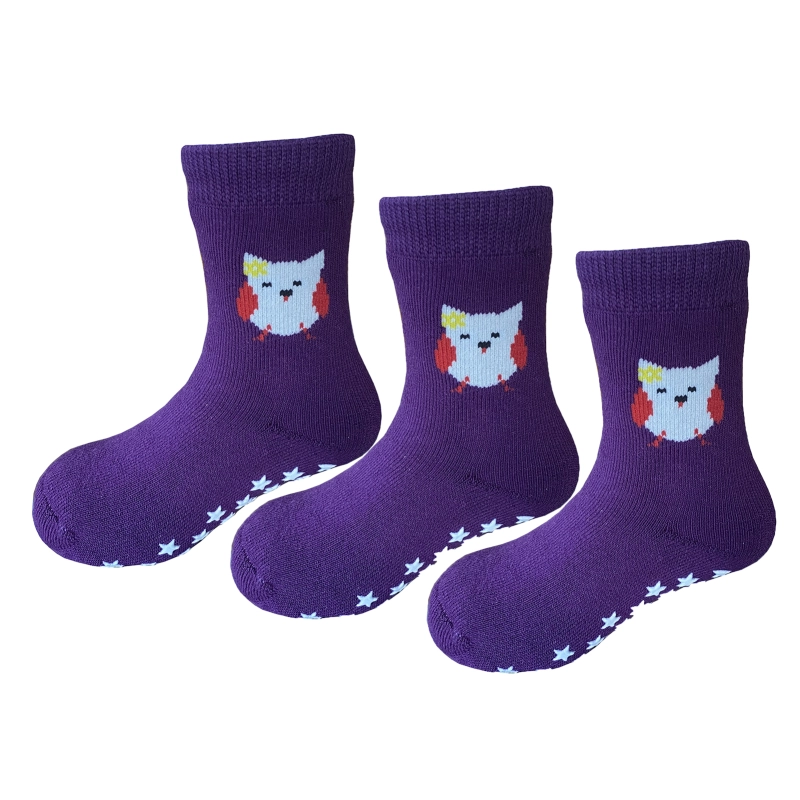 Yalion Long Socks Kids Baby Socks (3 Pair) Anti Slip Socks for Boys Girls (Pouch) Different Cute Patterns