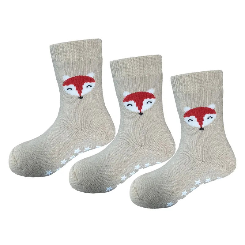 Yalion Long Socks Kids Baby Socks (3 Pair) Anti Slip Socks for Boys Girls (Pouch) Different Cute Patterns