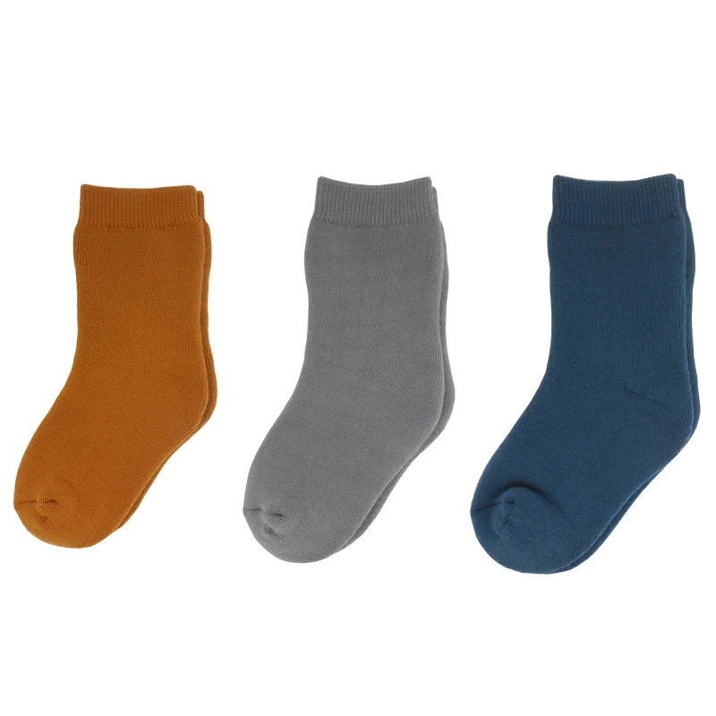 Yalion® Long Socks Soft Children Socks Half Plush (3-Pair) Elastic Indoor Children's Long Socks Warm And Cold Resistant Boys and Girls 3-Pair Set Multiple colors