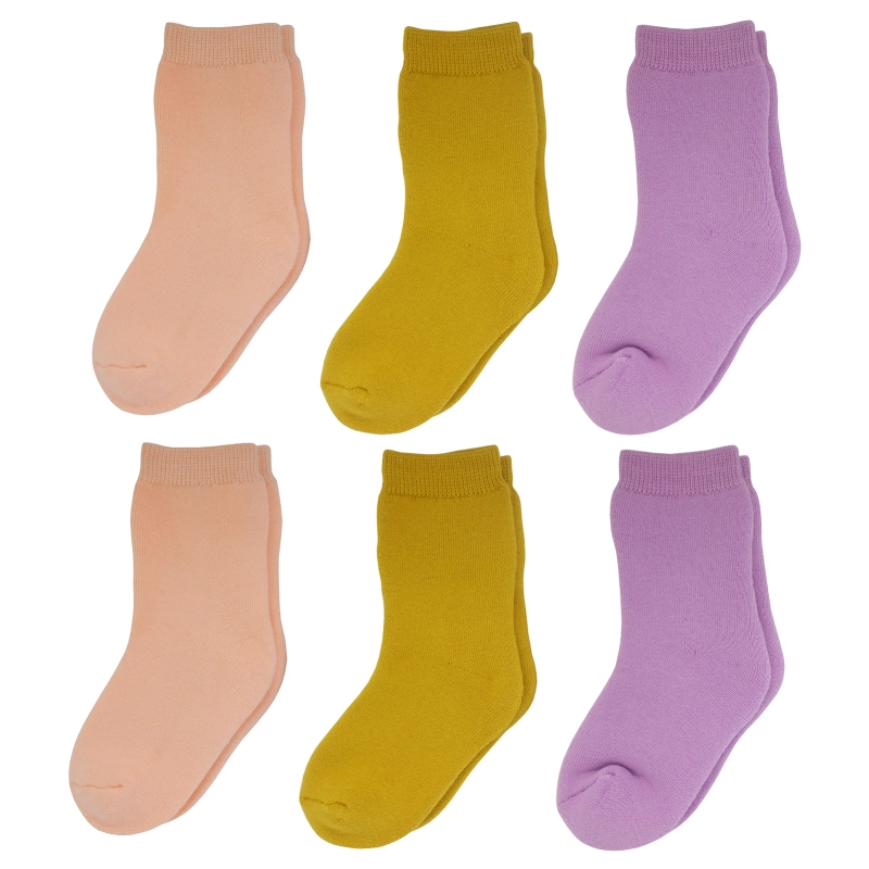 Yalion® Long Socks Soft Children Socks Half Plush (6-Pair) Elastic Indoor Children's Long Socks Warm And Cold Resistant Boys and Girls 6-Pair Set Multiple colors