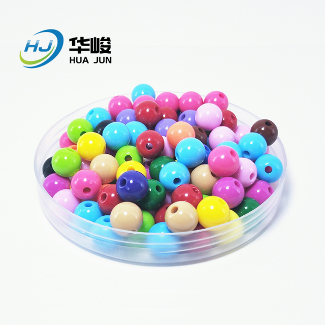 6mm-20mm Acrylic Straight Hole Solid Color Round Beads