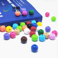 6mm-20mm Acrylic Straight Hole Solid Color Round Beads