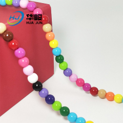 6mm-20mm Acrylic Straight Hole Solid Color Round Beads