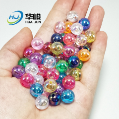Contas redondas de acrílico transparente coloridas cor AB para artesanato