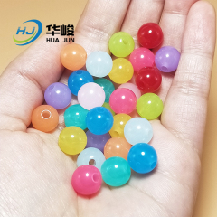 Grânulos redondos acrílicos translúcidos de cor gelatinosa para fabricação de joias