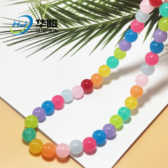 Grânulos redondos acrílicos translúcidos de cor gelatinosa para fabricação de joias