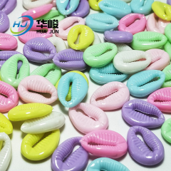 18*13mm Candy Color Plastic Shell Shape Beads for Kids DIY