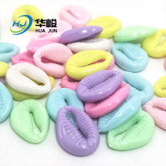 18*13mm Candy Color Plastic Shell Shape Beads for Kids DIY