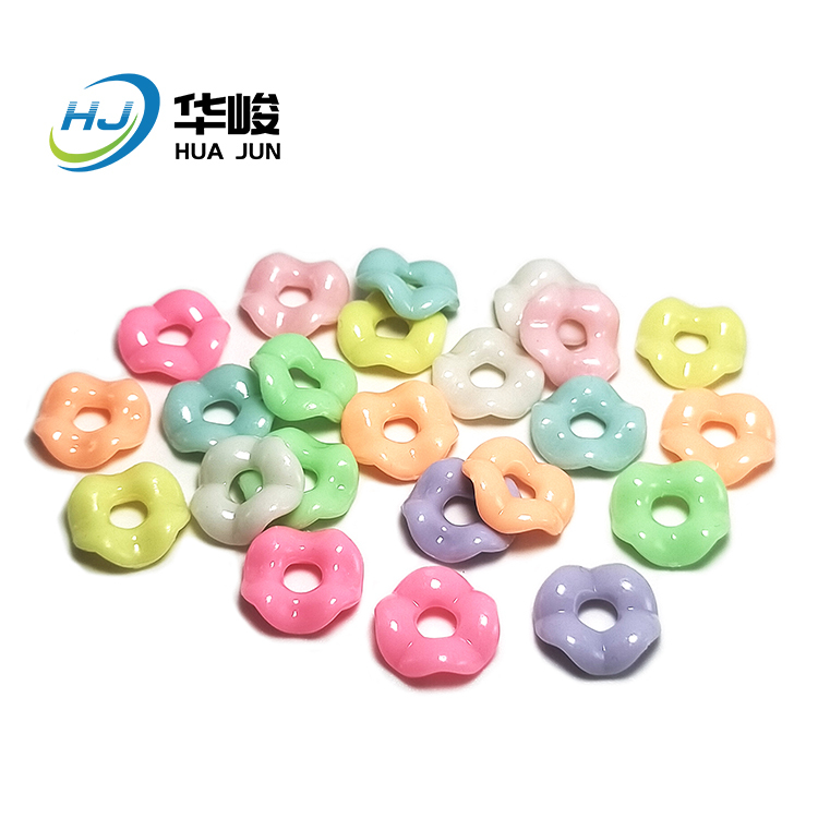 Cuentas de anillo de donut ondulado acrílico de 13 mm para fabricación de joyas