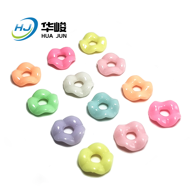 Cuentas de anillo de donut ondulado acrílico de 13 mm para fabricación de joyas