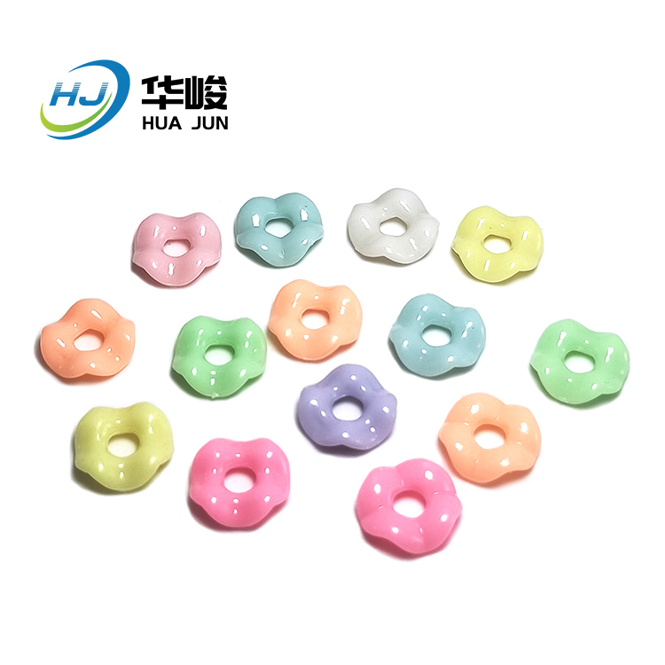 Cuentas de anillo de donut ondulado acrílico de 13 mm para fabricación de joyas