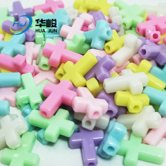 16*12 مللي متر لون الحلوى الاكريليك الصليب الخرز ثقب مستقيم