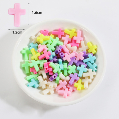 16*12 مللي متر لون الحلوى الاكريليك الصليب الخرز ثقب مستقيم