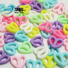 15*16 مللي متر لون الحلوى الجوف شكل قلب الخرز الاكريليك