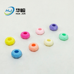 14mm Acrylic Faceted Large Hole Flat Round Shape Spacer Abacus Beads