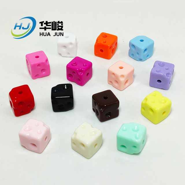 14mm Acrylic Faceted Large Hole Flat Round Shape Spacer Abacus Beads