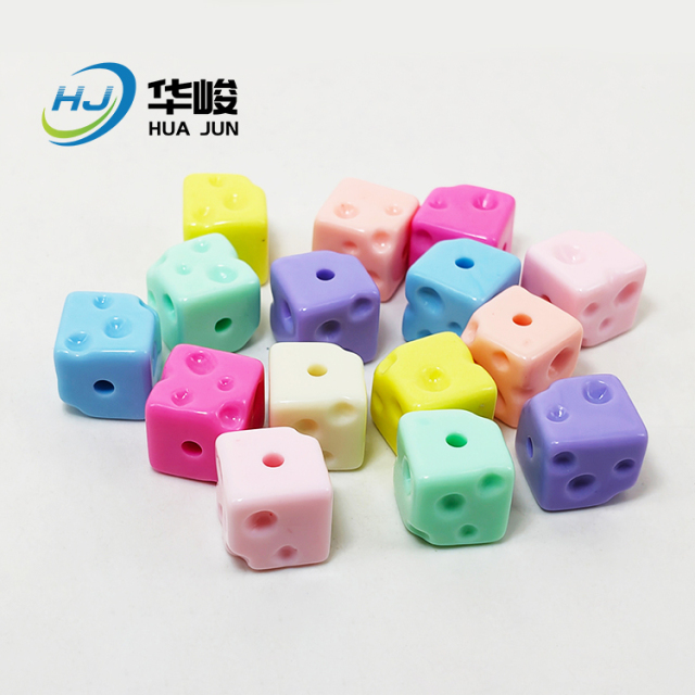 14mm Acrylic Faceted Large Hole Flat Round Shape Spacer Abacus Beads