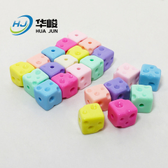 14mm Acrylic Faceted Large Hole Flat Round Shape Spacer Abacus Beads