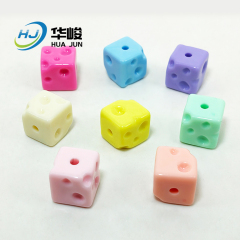 14mm Acrylic Faceted Large Hole Flat Round Shape Spacer Abacus Beads