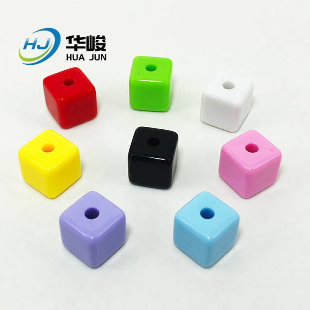 14mm Straight Hole Acrylic Cheese Square Cube Beads for DIY Phone Chains