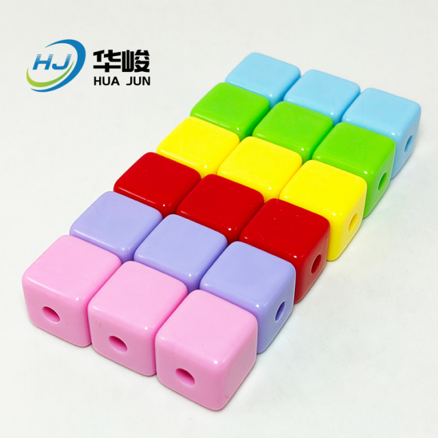 14mm Straight Hole Acrylic Cheese Square Cube Beads for DIY Phone Chains